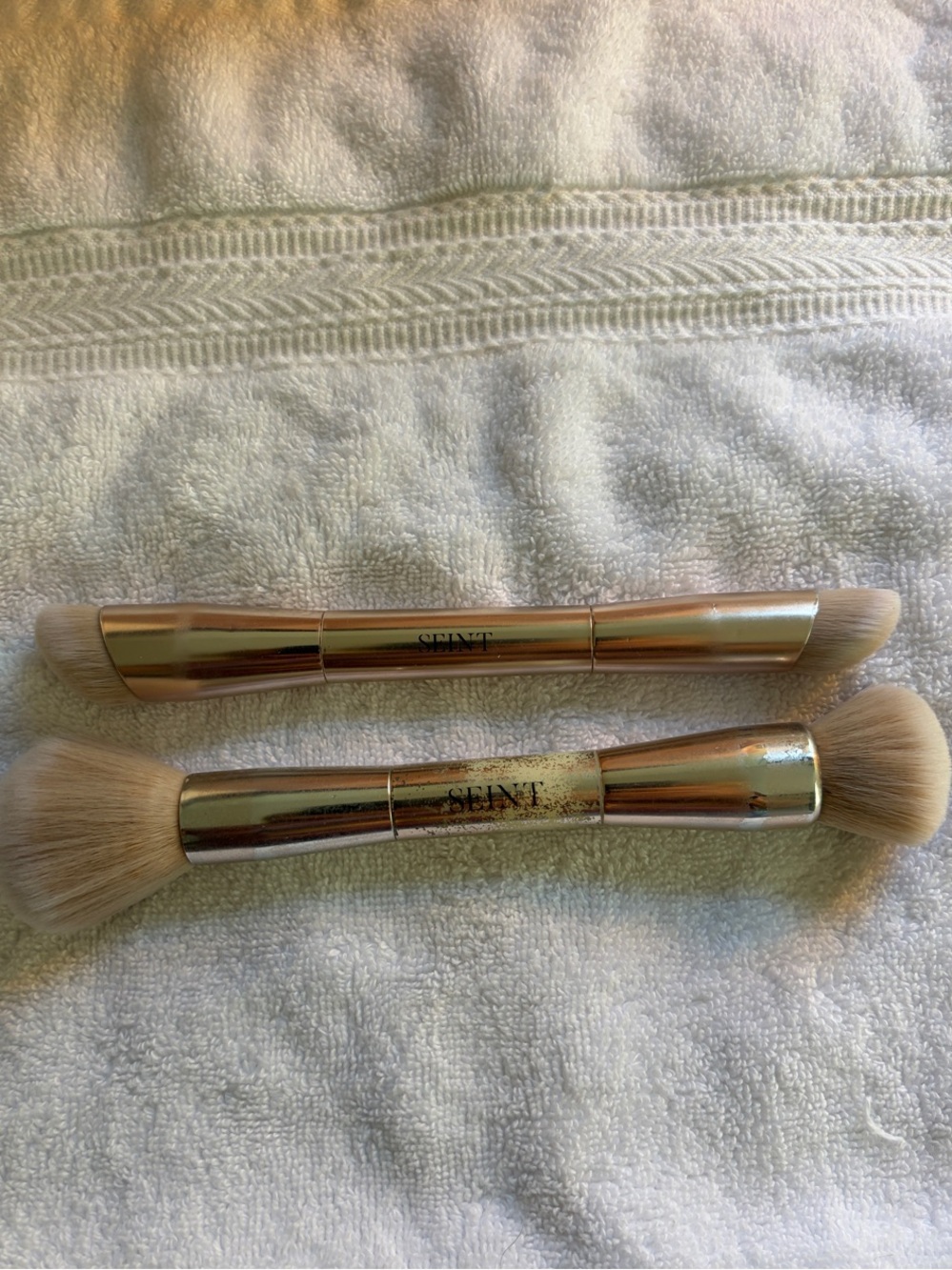 SEINT Dual-Ended Brush Set in Silver/Gold